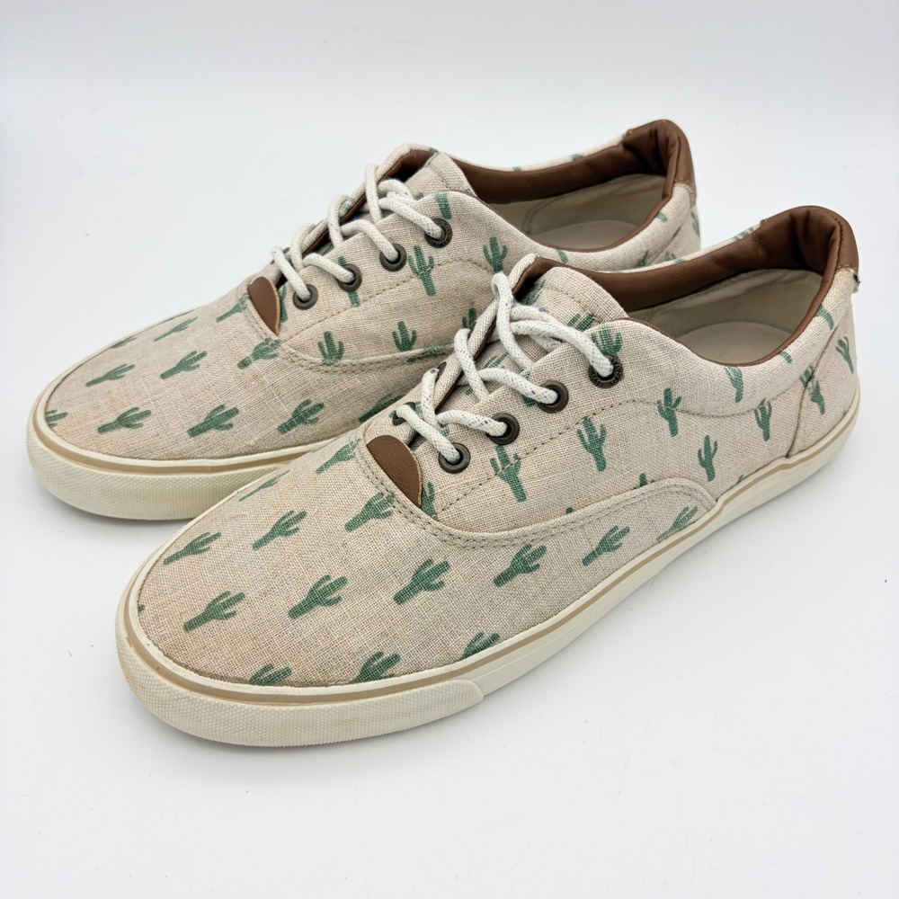 GH Bass Navigate Critter Cactus Canvas Low‎ Top Sneakers Tan Green Desert W 9M